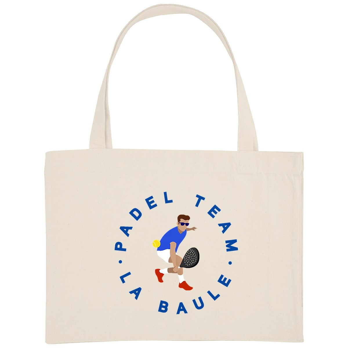Grand Shopping bag - Épais - Coton recyclé - 49 x 37 cm - Padel Team La Baule