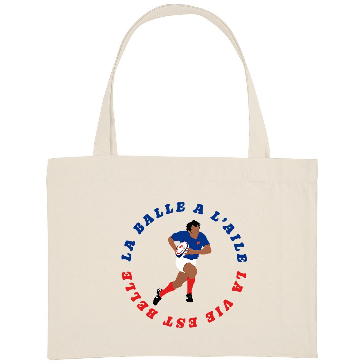 Grand Shopping bag - Épais - Coton recyclé - 49 x 37 cm - La balle à l'aile