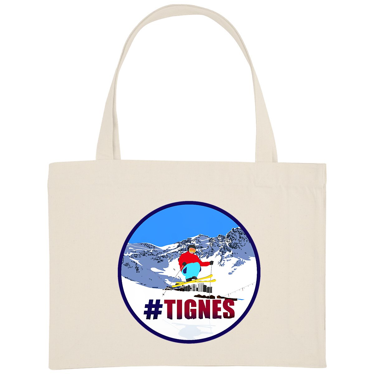 Shopping bag - Épais - Coton recyclé - Tignes Ski H
