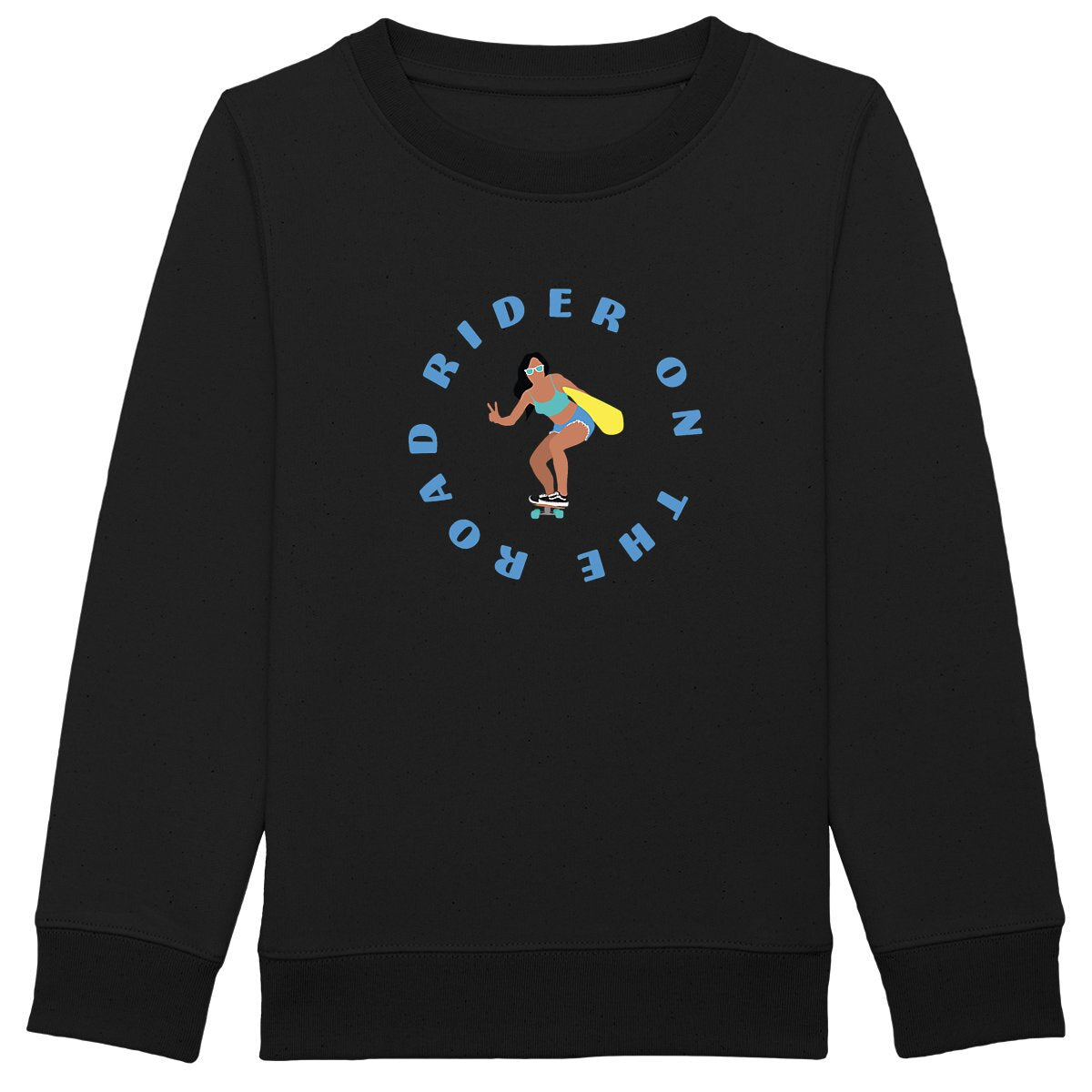 Sweatshirt Enfant - Fille - Épais - Coton BIO - Rider on the road