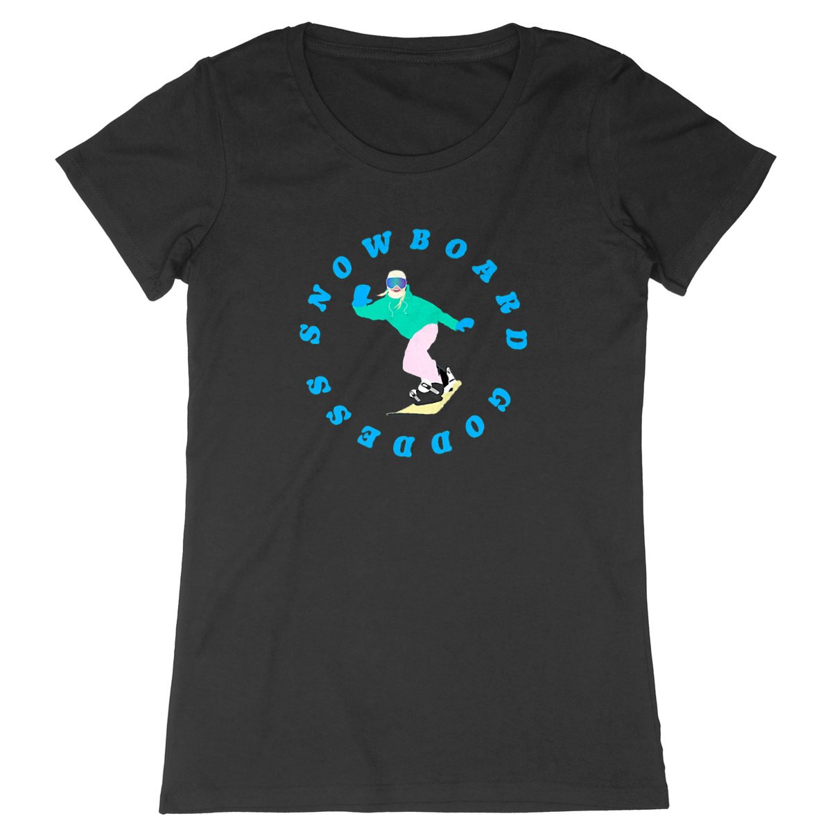 T-shirt Femme - Coupe cintrée - 100% Coton BIO - Snowboard goddess
