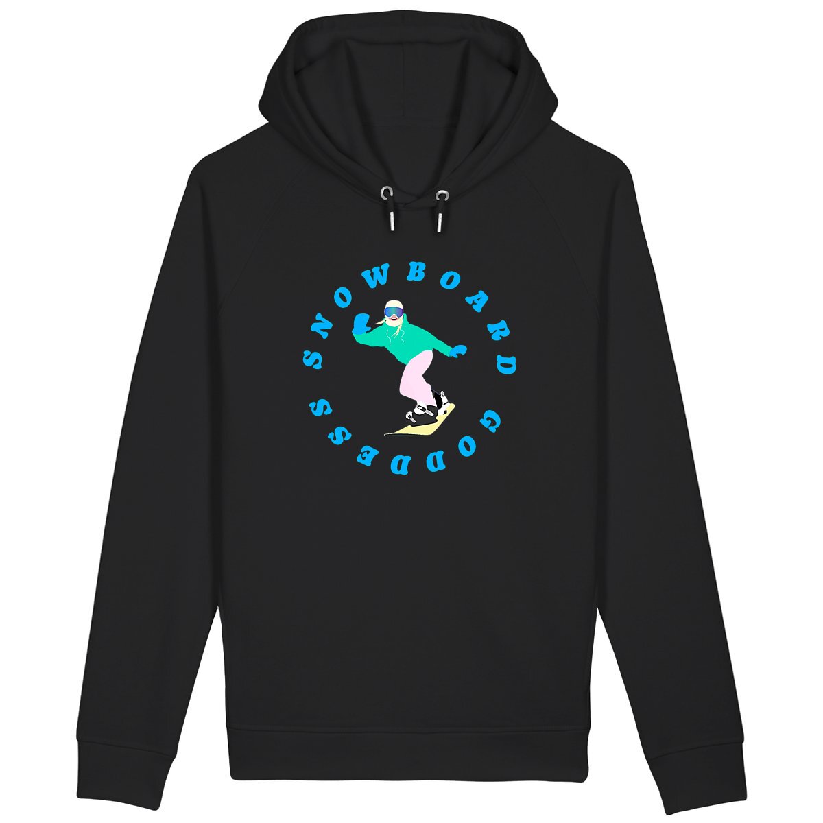 Sweatshirt à capuche Femme - Poches latérales - Coton BIO - Snowboard goddess