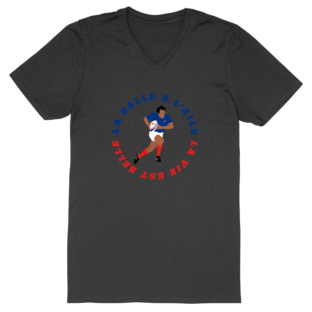 T-shirt Homme - Col V - 100% Coton Bio - La Balle à l'aile