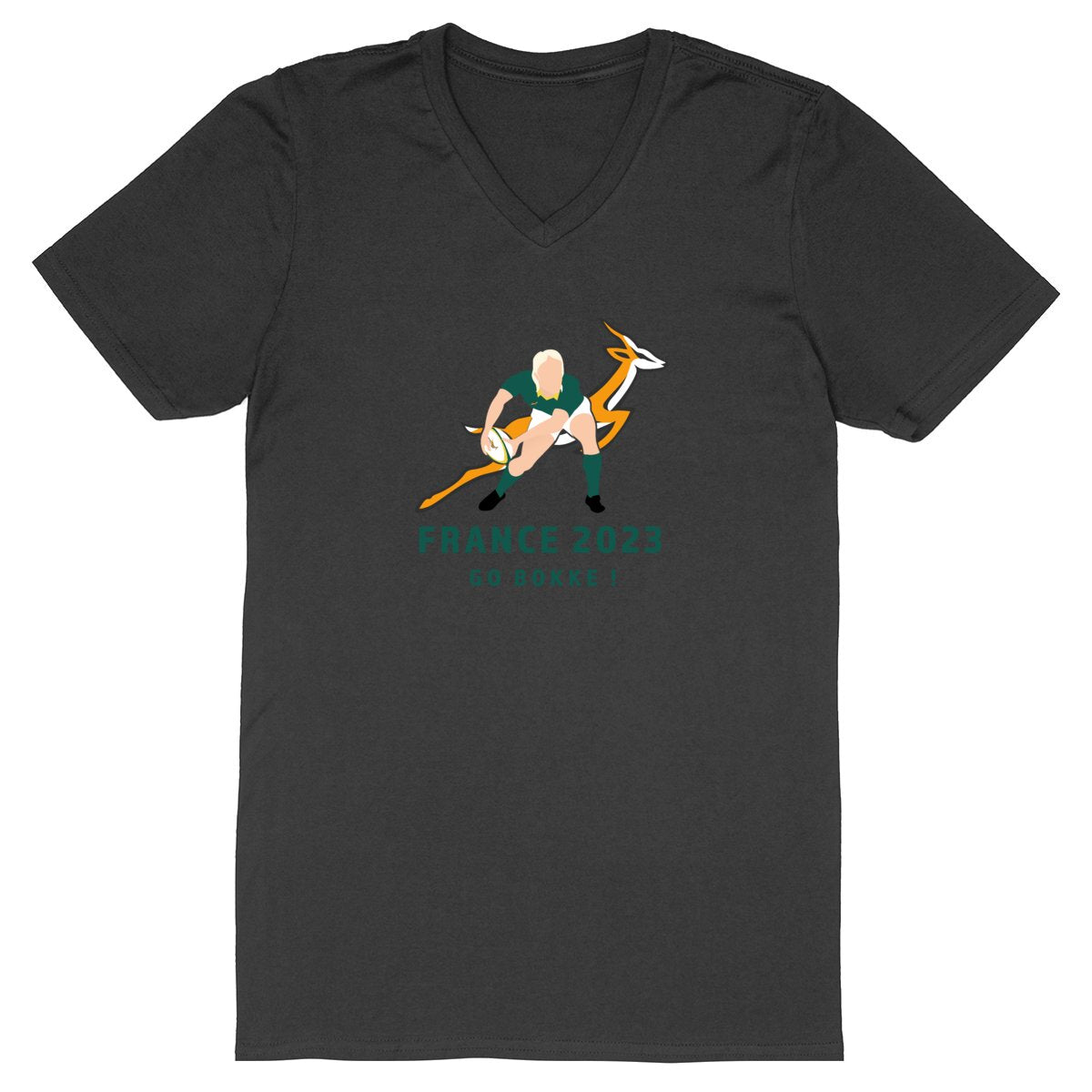T-shirt Homme - Col V - 100% coton BIO - Springboks