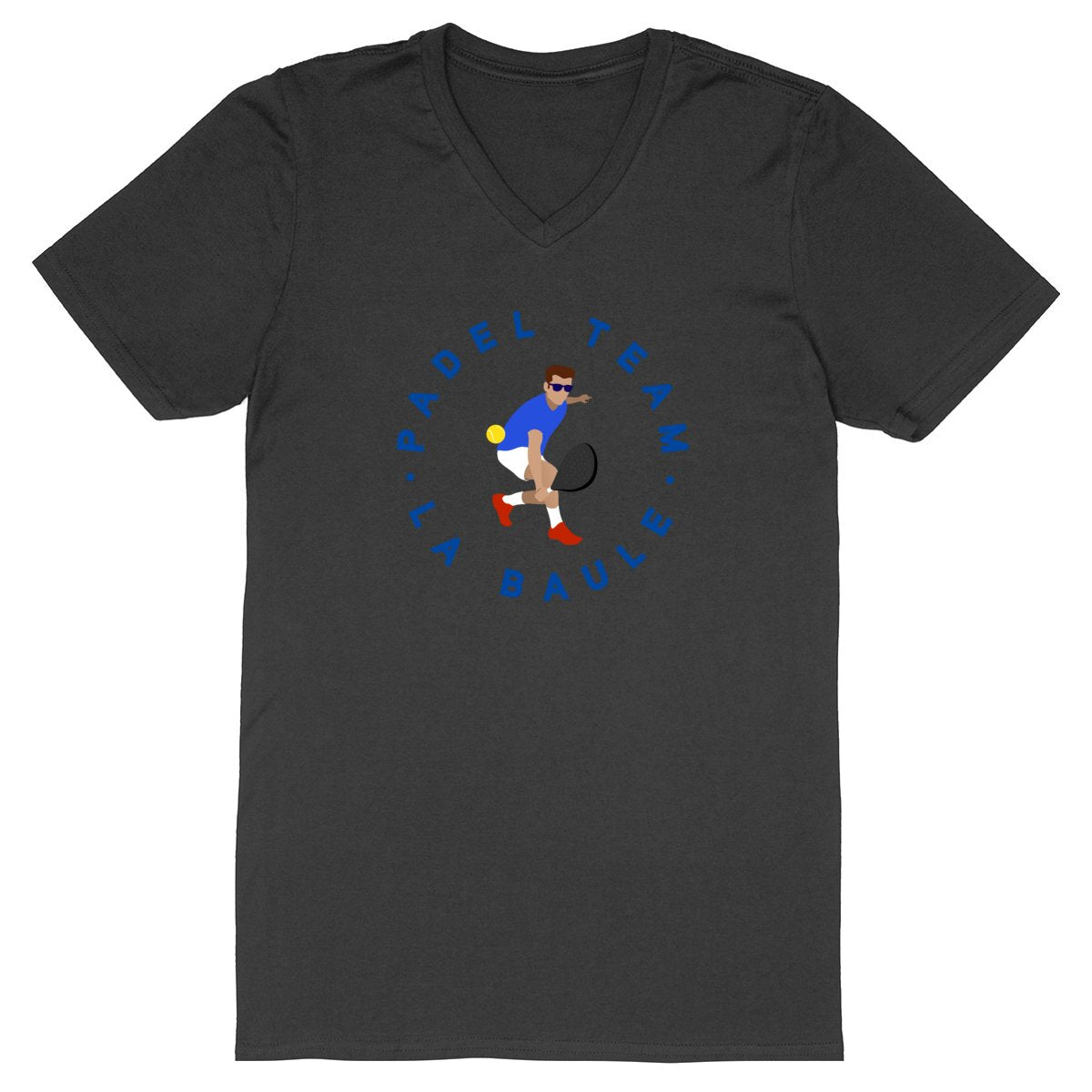 T-shirt Homme - Col V - 100% Coton Bio - Padel team La Baule