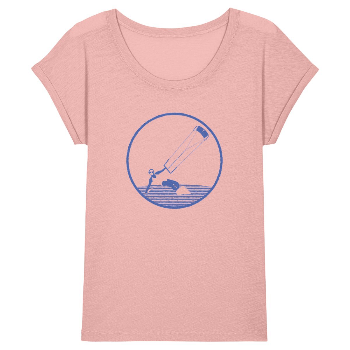T-shirt Femme - Manches retroussées - 100% Coton BIO- Kitesurf W