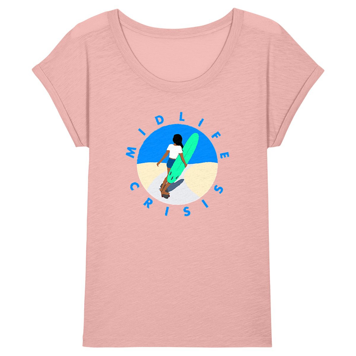 T-shirt Femme - Manches retroussées - 100% Coton BIO - Marie Skate