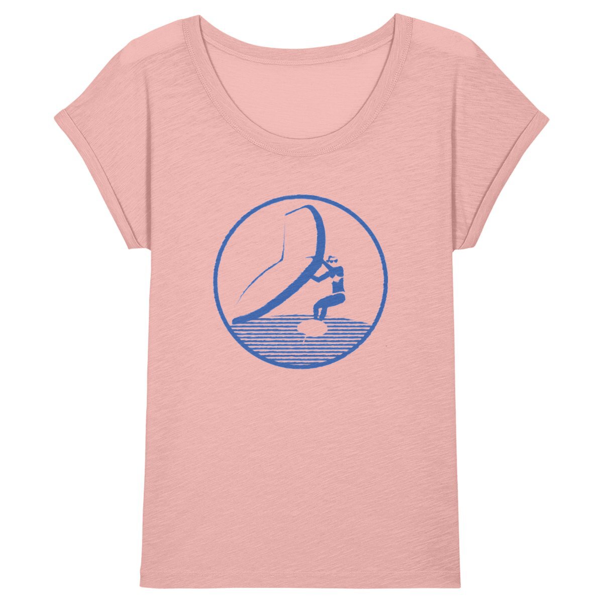 T-shirt Femme - Manches retroussées - 100% Coton BIO - Wing Foil W