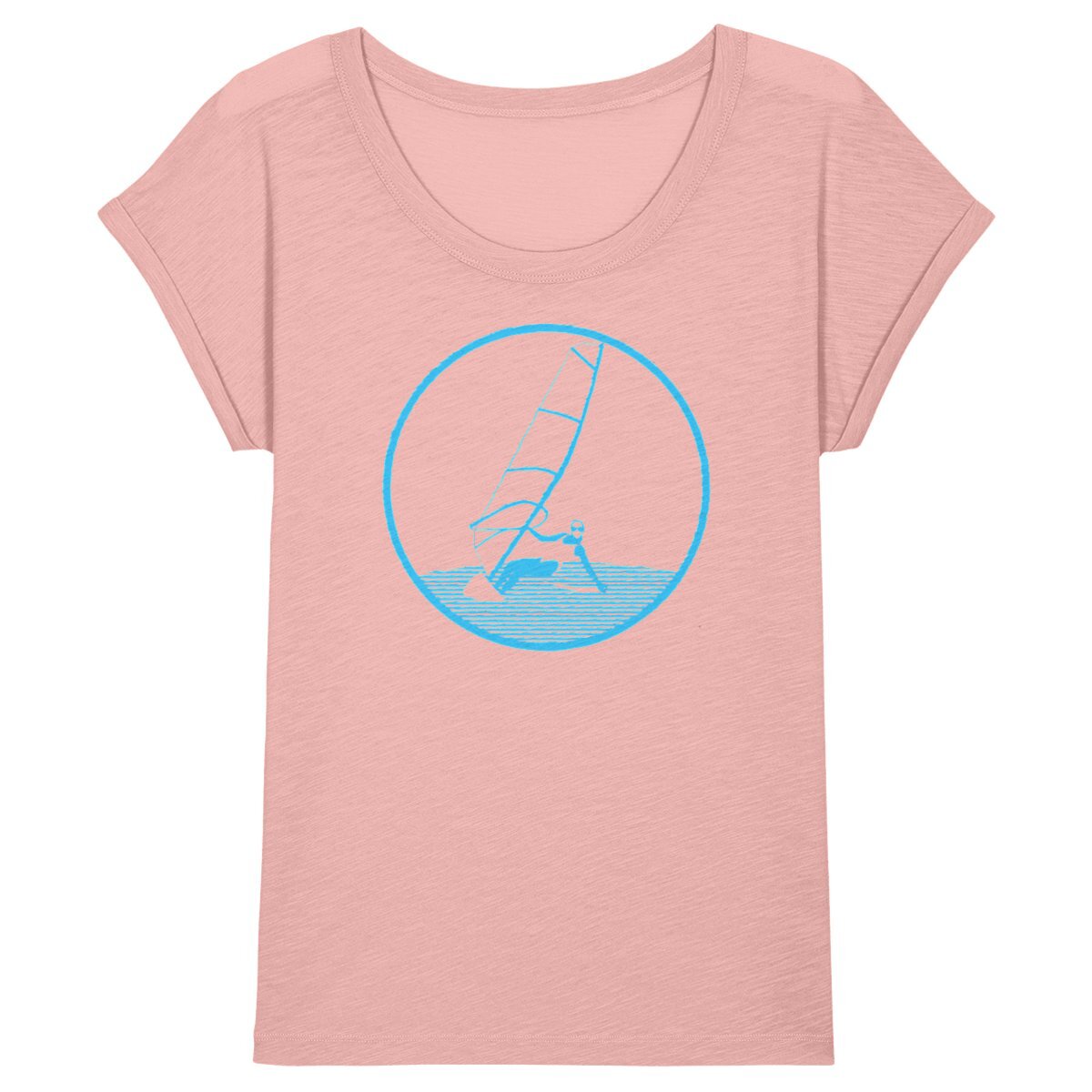 T-shirt Femme - Manches retroussées - 100% Coton BIO - Funboard W