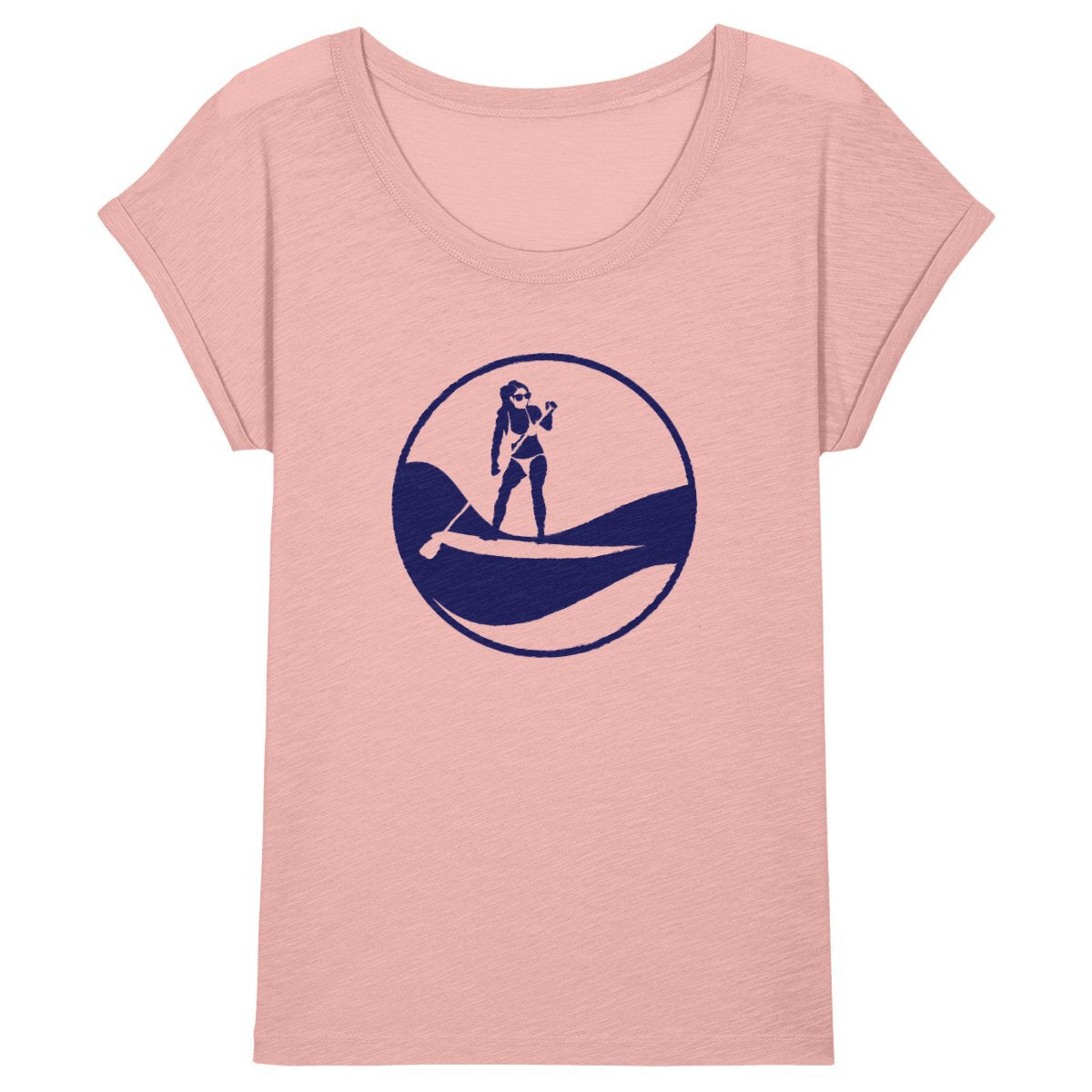 T-shirt Femme - Manches retroussées - 100% Coton BIO - Stand Up Paddle W