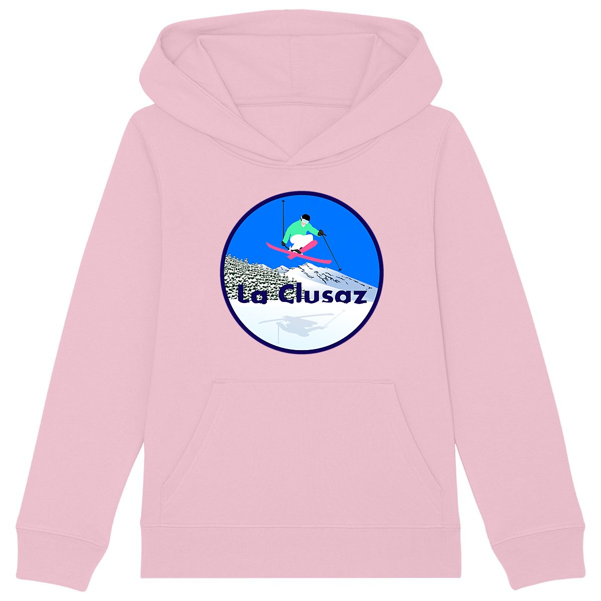 Sweatshirt à capuche Enfant - Fille - Coton BIO - La clusaz Ski H