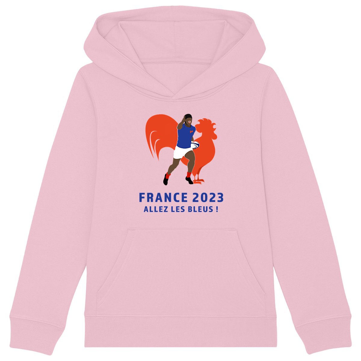 Sweatshirt à capuche Enfant - Garçon - Coton BIO - Allez les Bleus