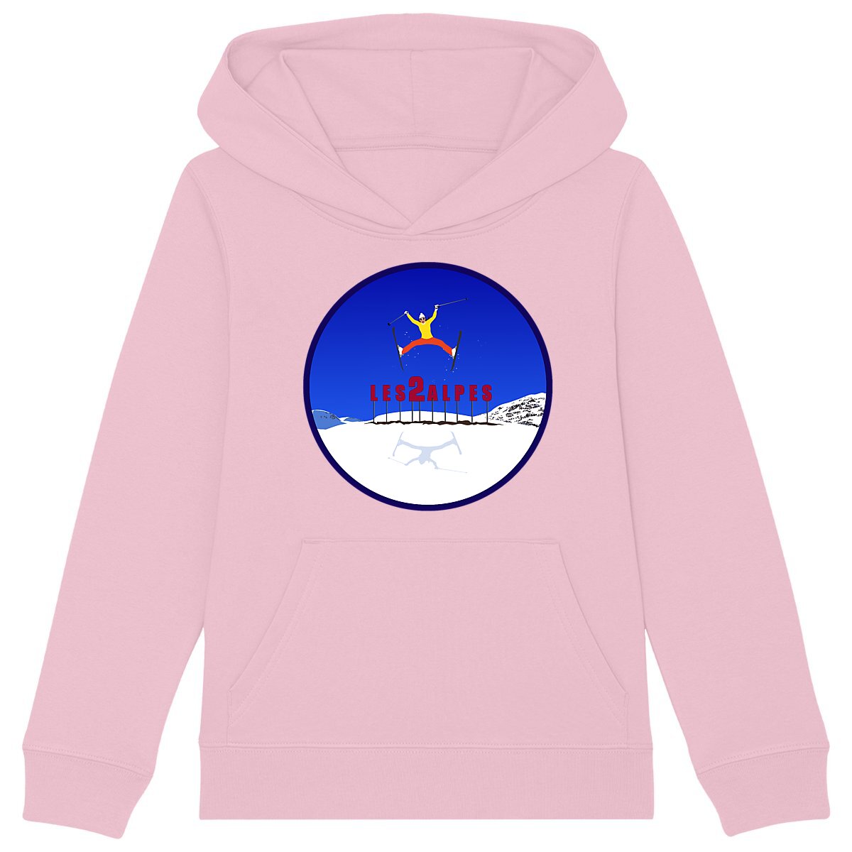 Sweatshirt à capuche Enfant - Fille - Coton BIO - Les 2 Alpes Ski W