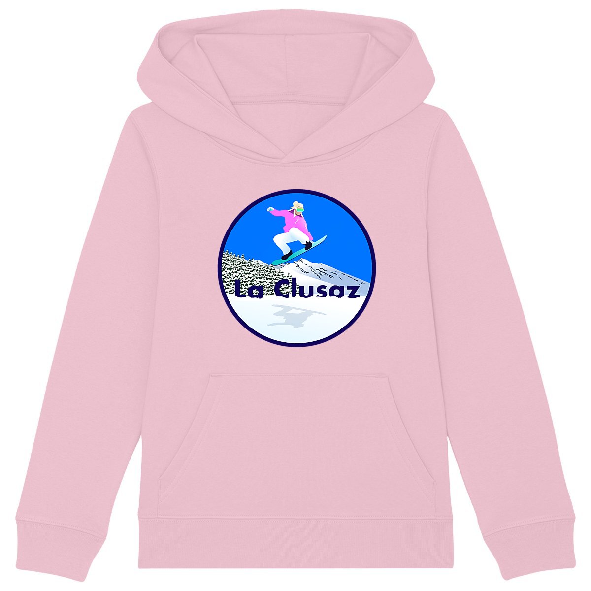 Sweatshirt à capuche Enfant - Fille - Coton BIO - La Clusaz Snow W