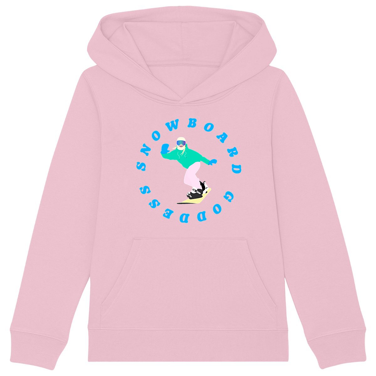 Sweatshirt à capuche Enfant - Fille - Coton BIO - Snowboard goddess
