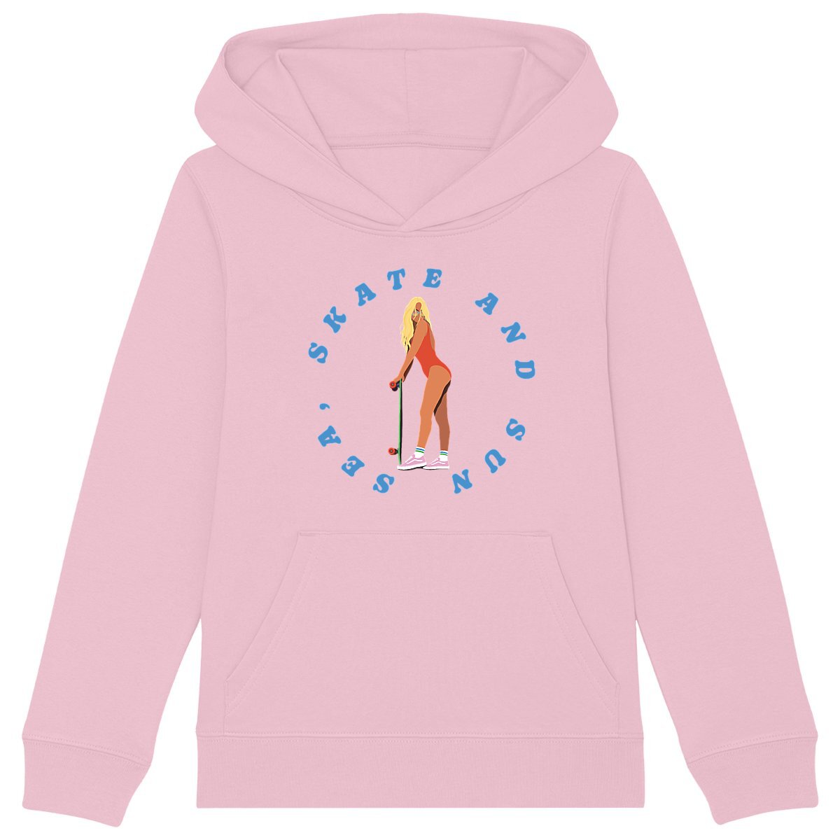 Sweatshirt à capuche Enfant - Fille - Coton BIO - Sea, skate and sun