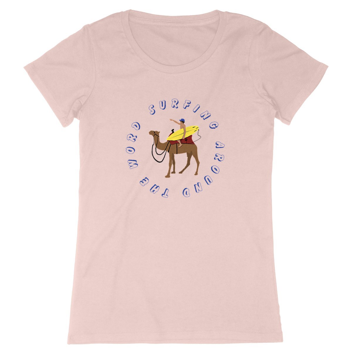 T-shirt Femme - Coupe Cintrée - 100% Coton BIO - Surfing Around The World
