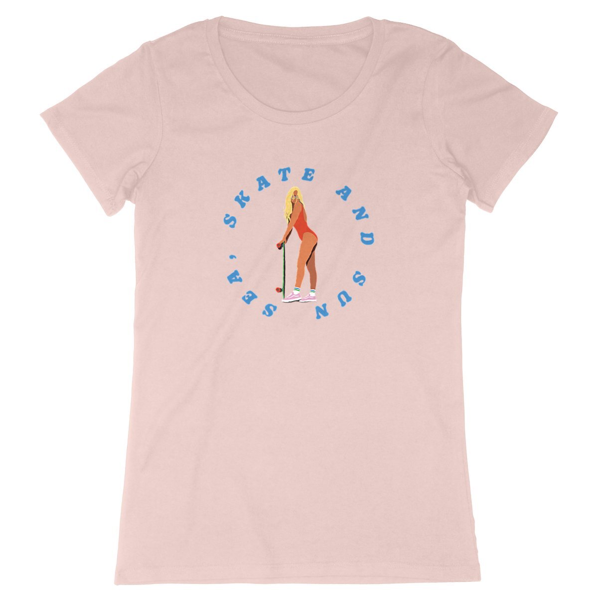 T-shirt Femme - Coupe cintrée - 100% Coton BIO - Sea, Skate and Sun