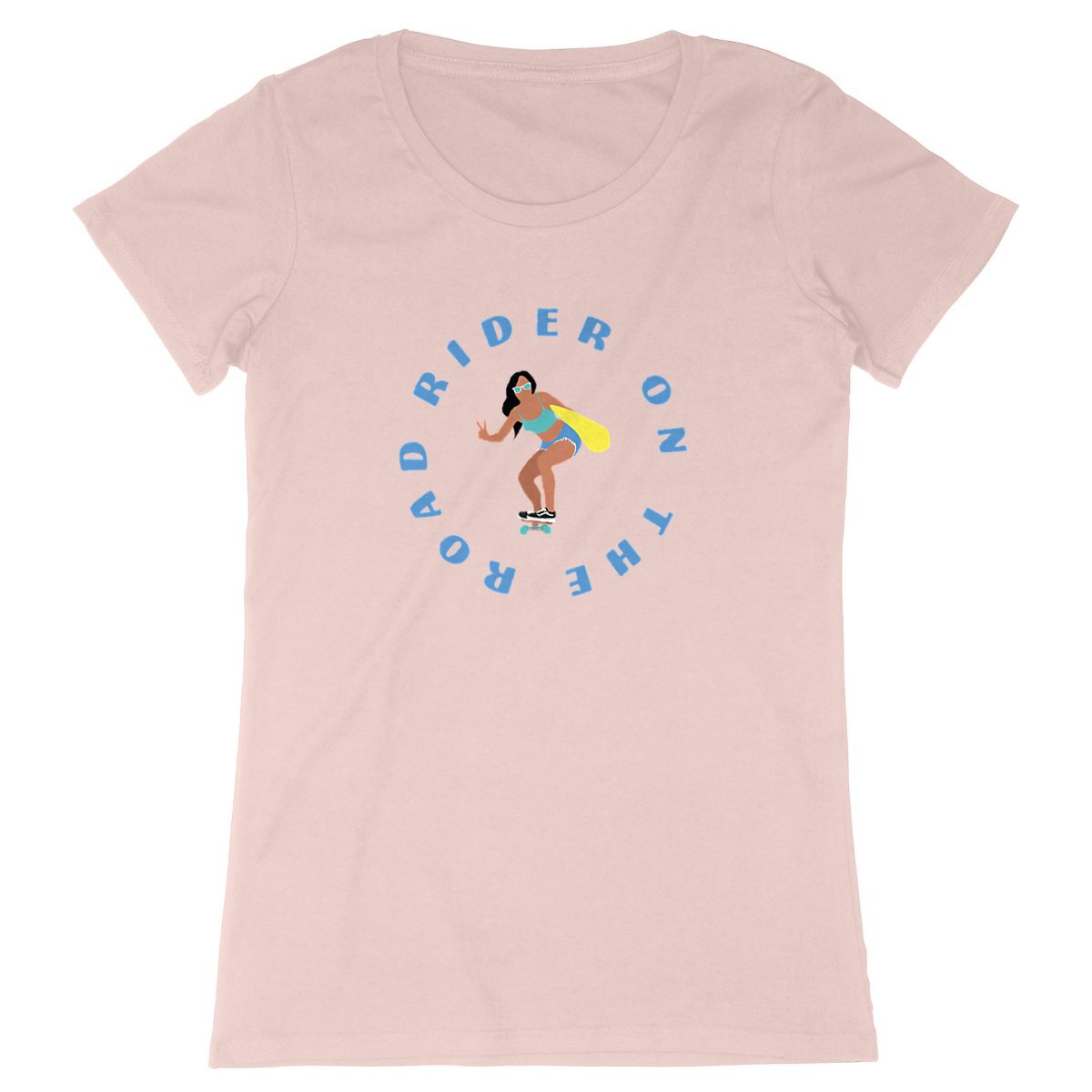 T-shirt Femme - Coupe cintrée - 100% Coton BIO - Rider on the road