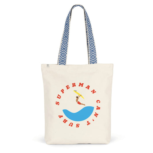 Tote bag Ethnique - Coton recyclé - Superman can't surf 