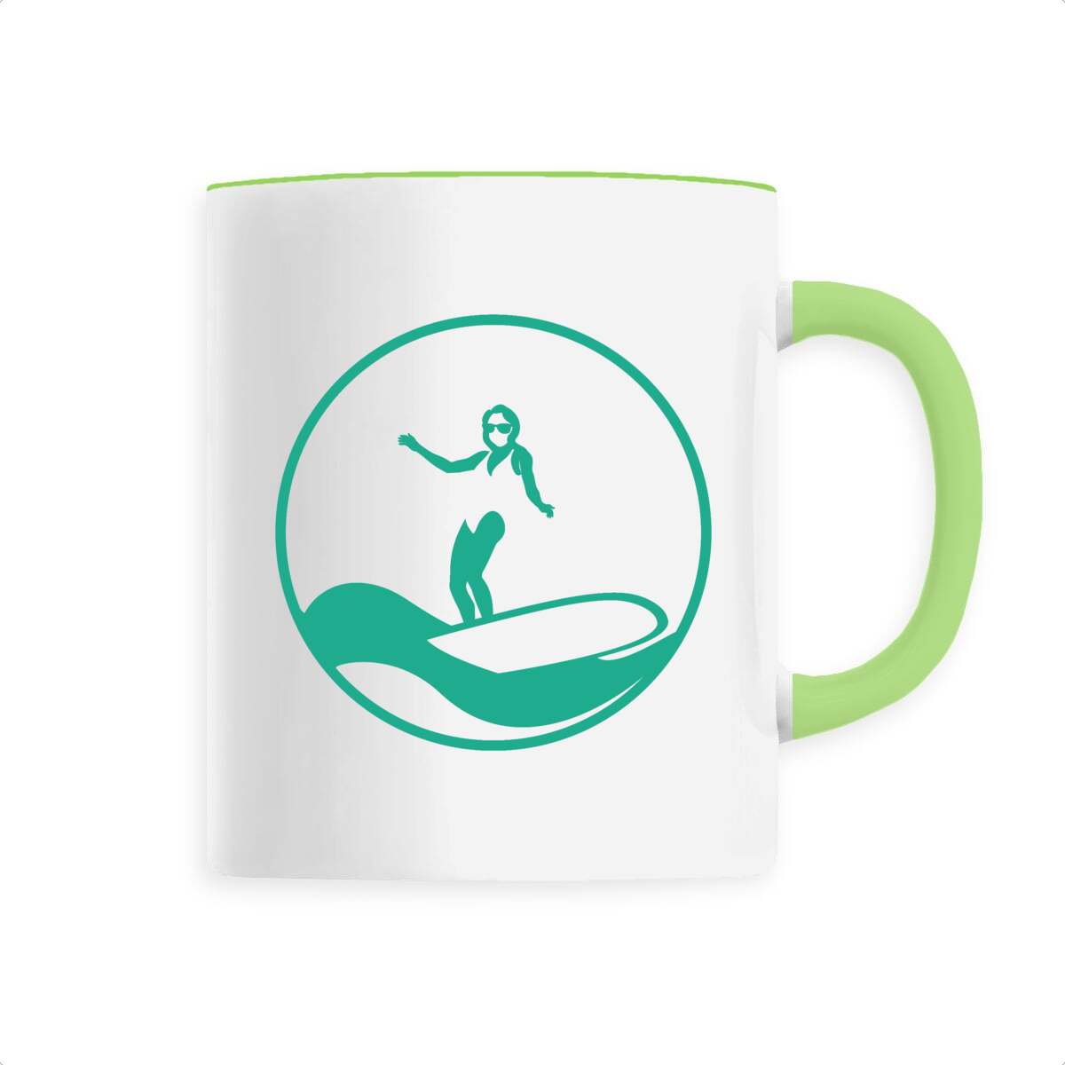 Mug céramique - Anse colorée - 330 ml - Surf W