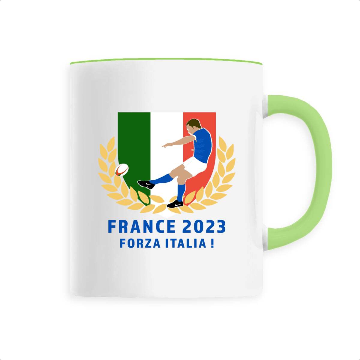 Mug céramique - Anse colorée - 330 ml - Italie