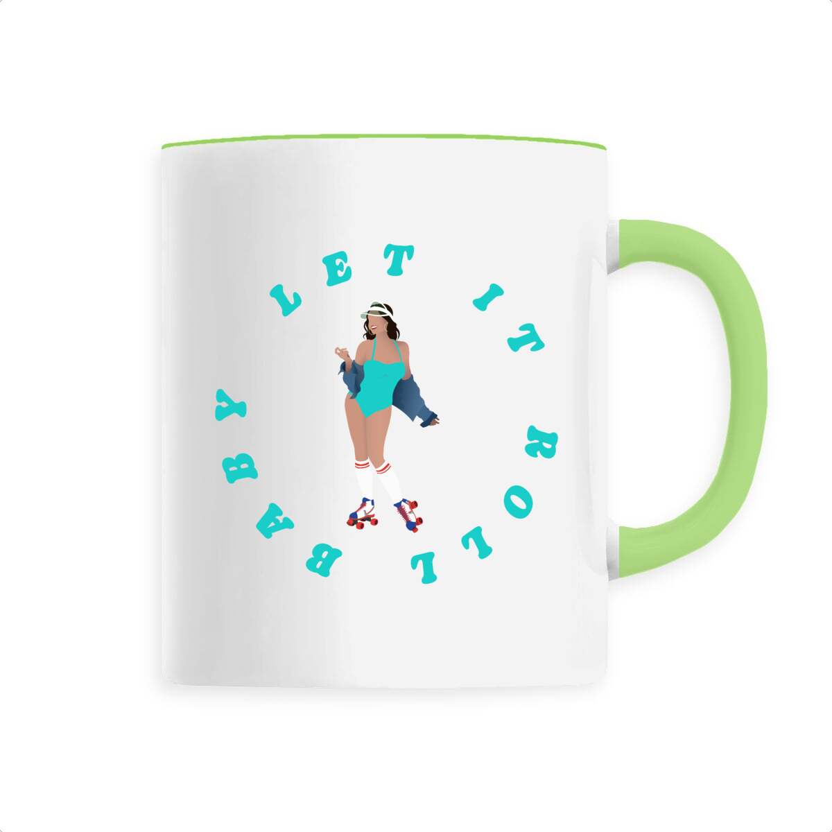 Mug céramique - Anse colorée - 330 ml - Let it roll baby