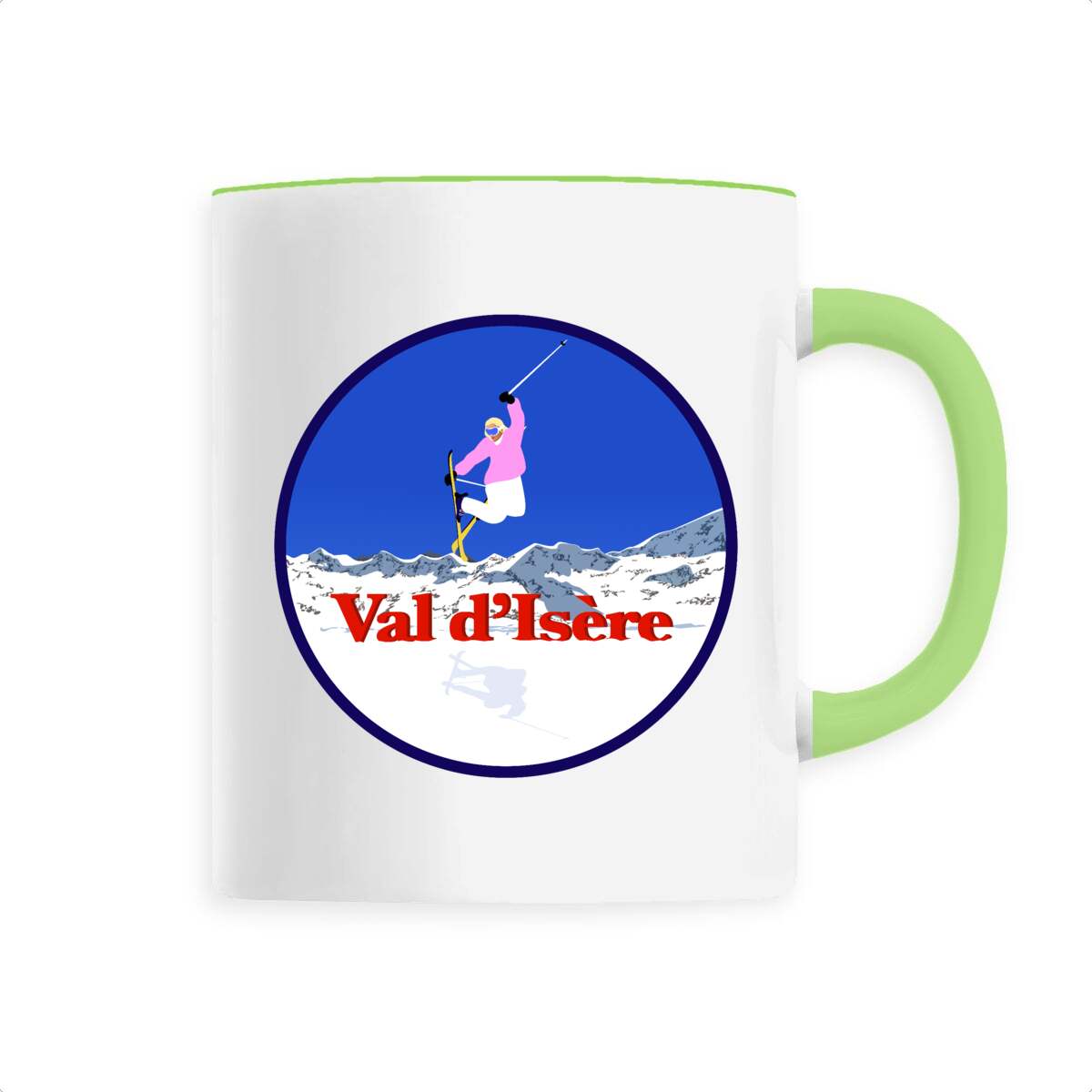 Mug céramique - Anse colorée - 330 ml - Val d'Isère Ski W