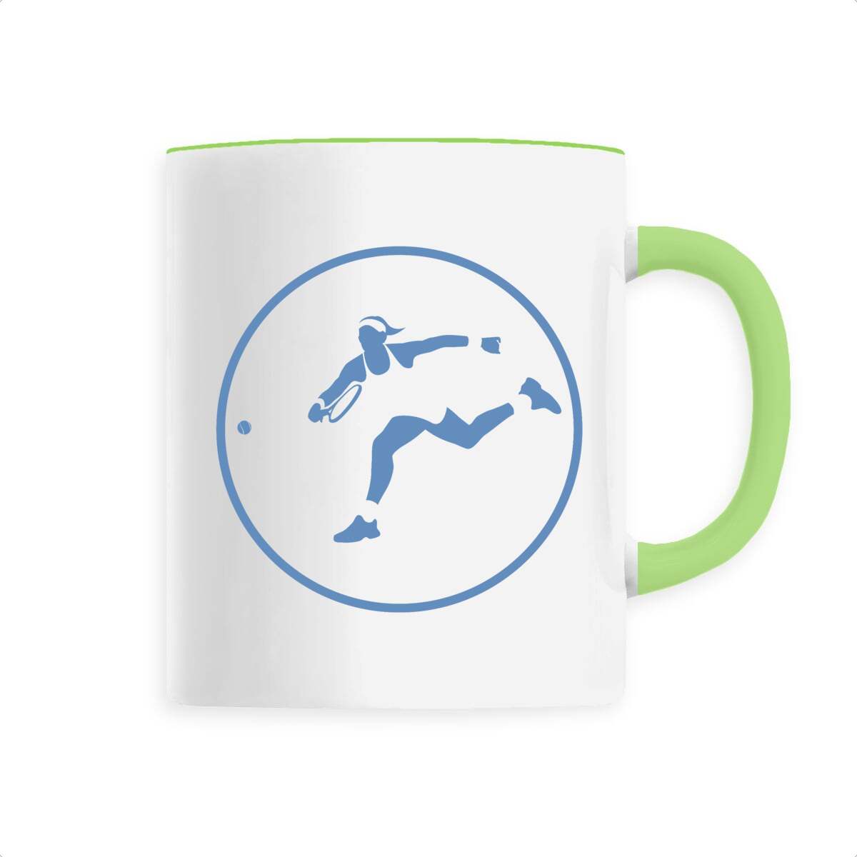 Mug céramique - Anse colorée - 330 ml - Tennis W