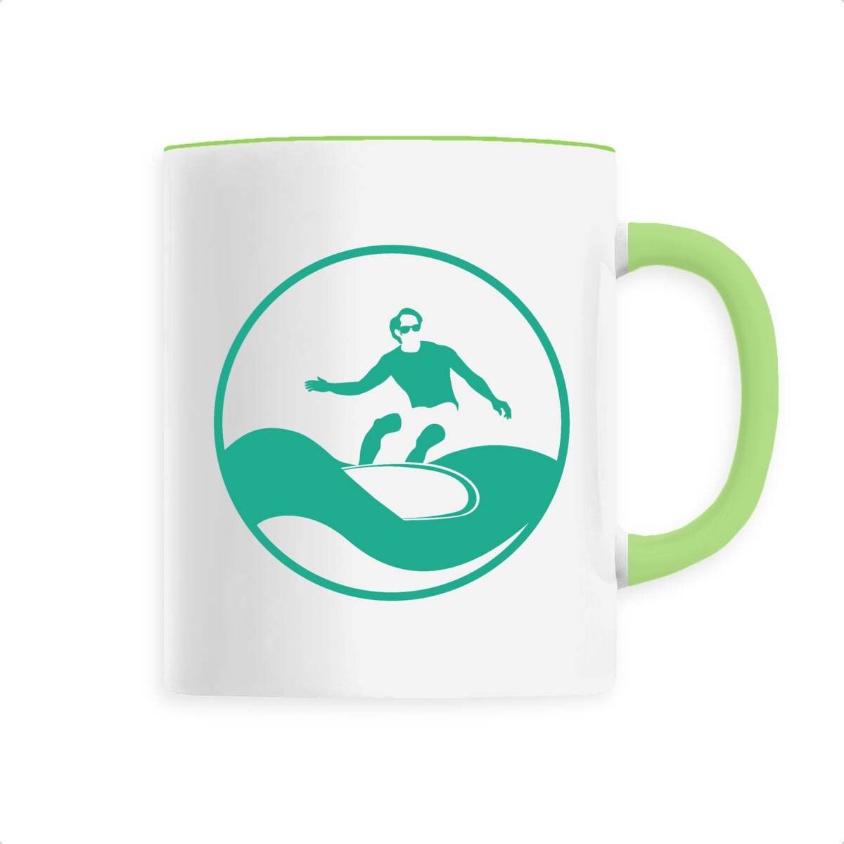 Mug céramique - Anse colorée - 330 ml - Surf H