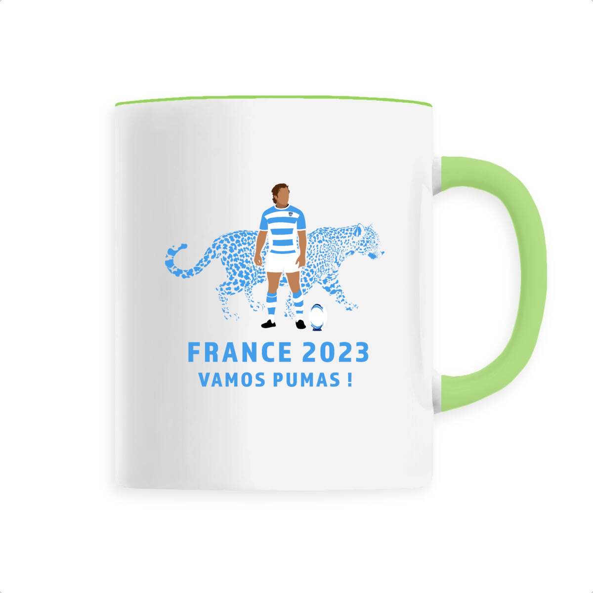 Mug céramique - Anse colorée - 330 ml - Pumas