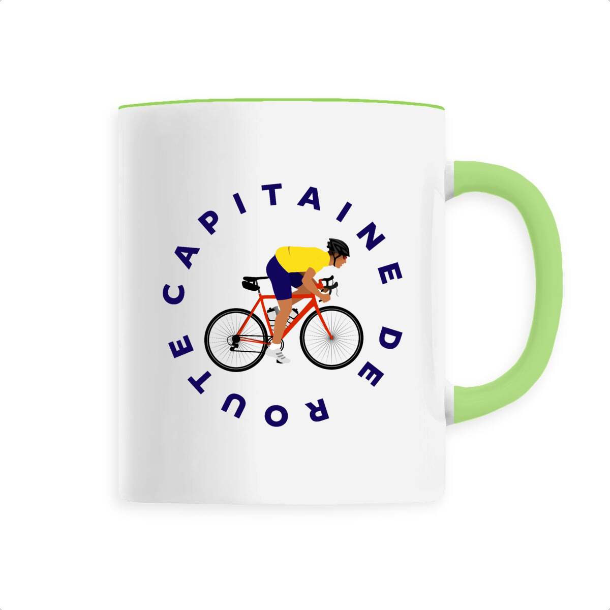Mug céramique - Anse colorée - 330 ml - Vélo de course