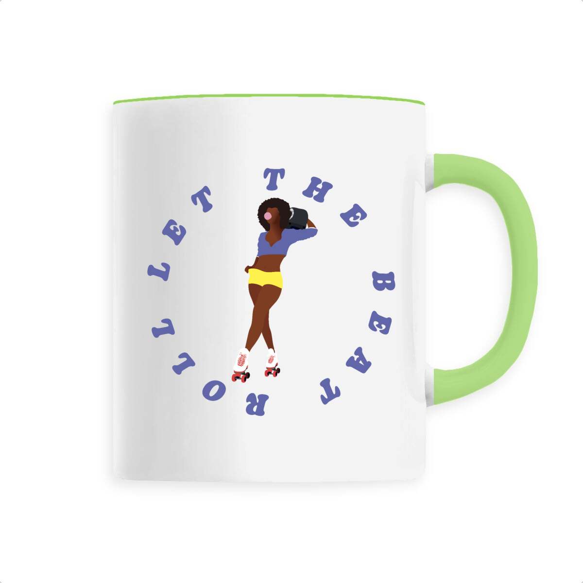 Mug céramique - Anse colorée - 330 ml - Let the beat roll