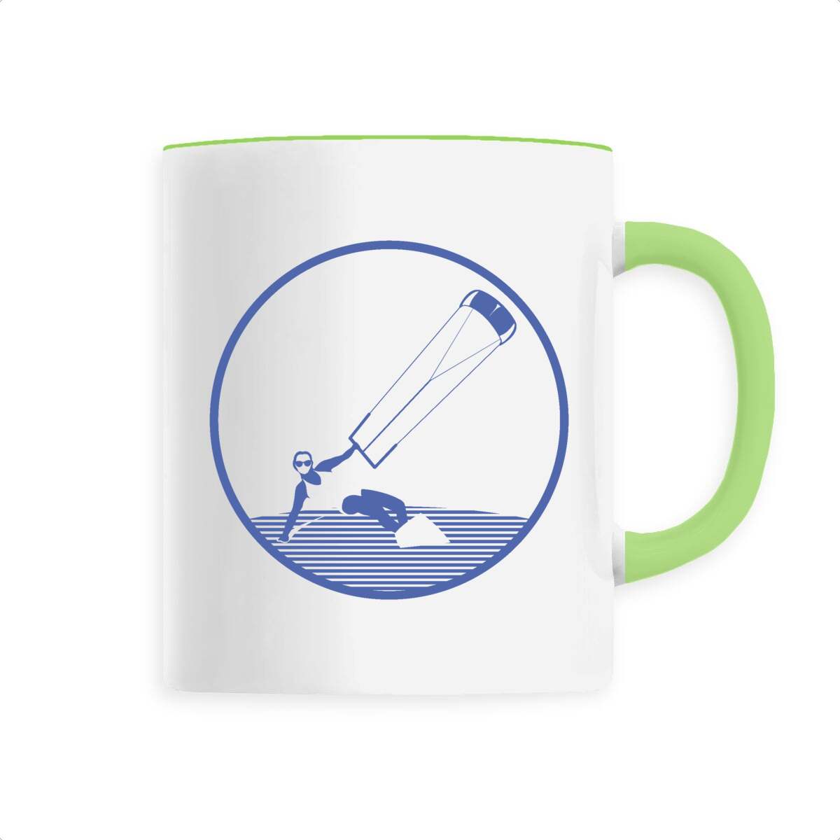 Mug céramique - Anse colorée - 330 ml - Kitesurf W