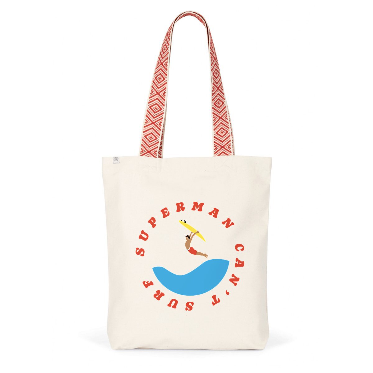 Tote bag Ethnique - Coton recyclé - Superman can't surf 
