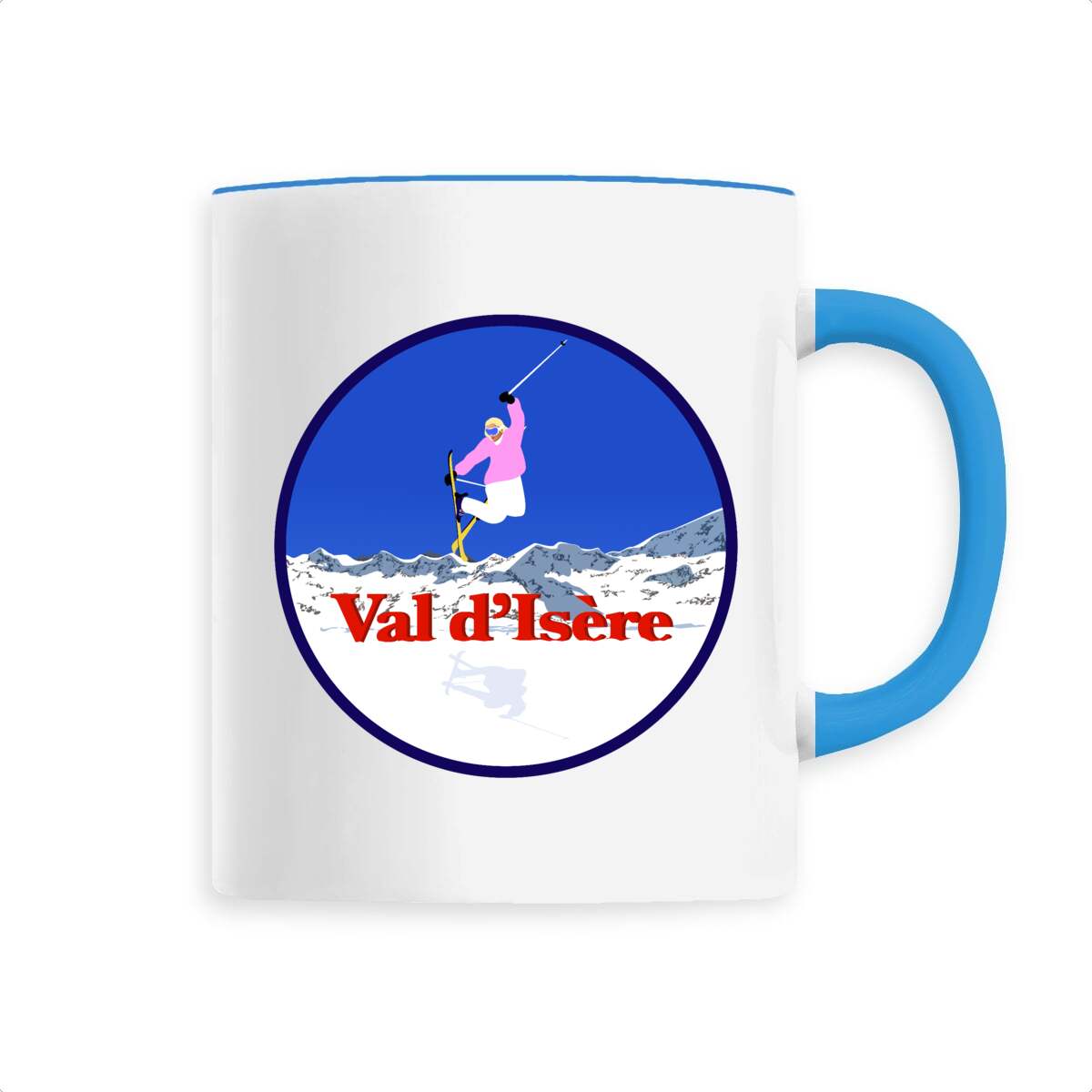 Mug céramique - Anse colorée - 330 ml - Val d'Isère Ski W