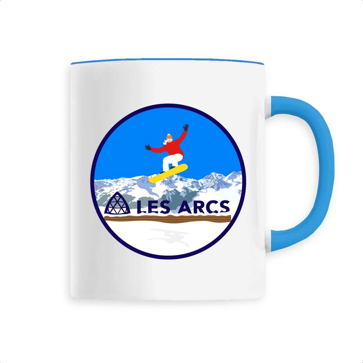 Mug céramique - Anse colorée - 330 ml - Les Arcs Snow W