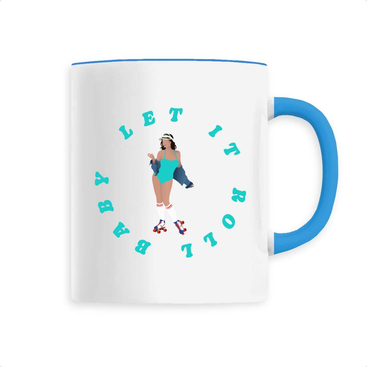 Mug céramique - Anse colorée - 330 ml - Let it roll baby