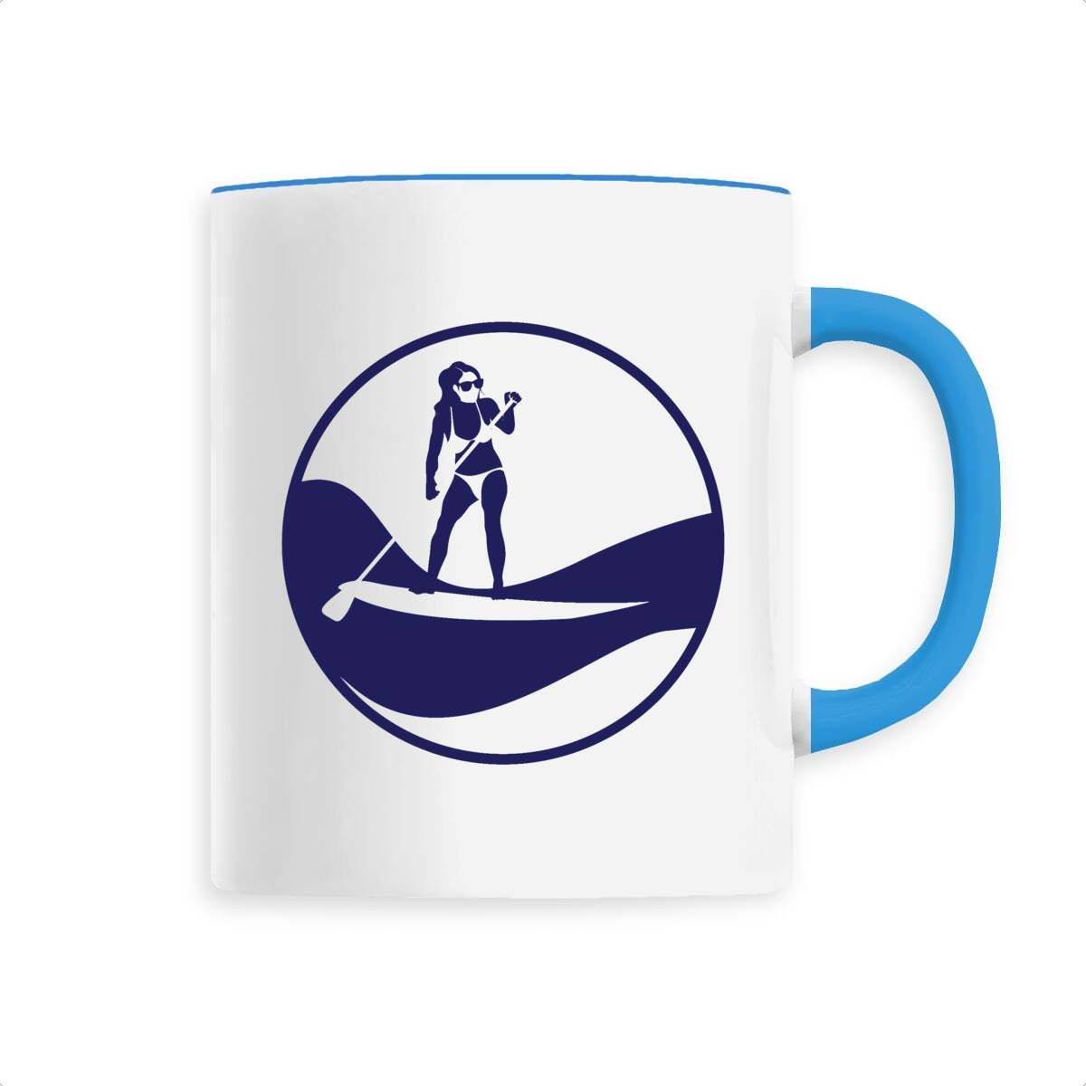 Mug céramique - Anse colorée - 330 ml - Stand up paddle W