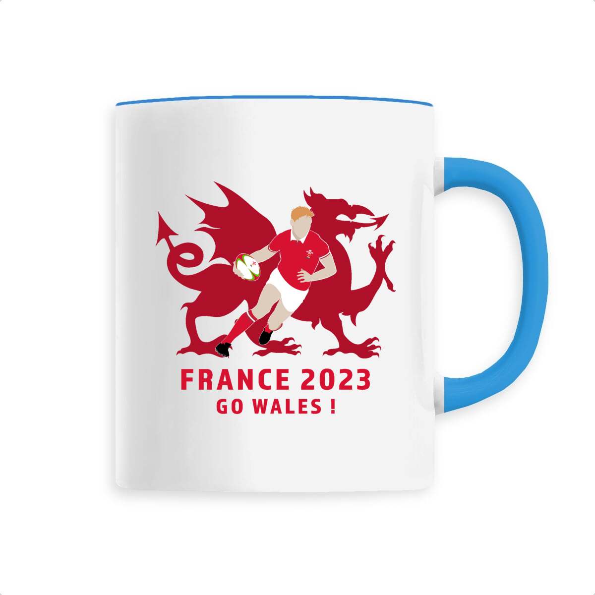 Mug céramique - Anse colorée - 330 ml - Wales