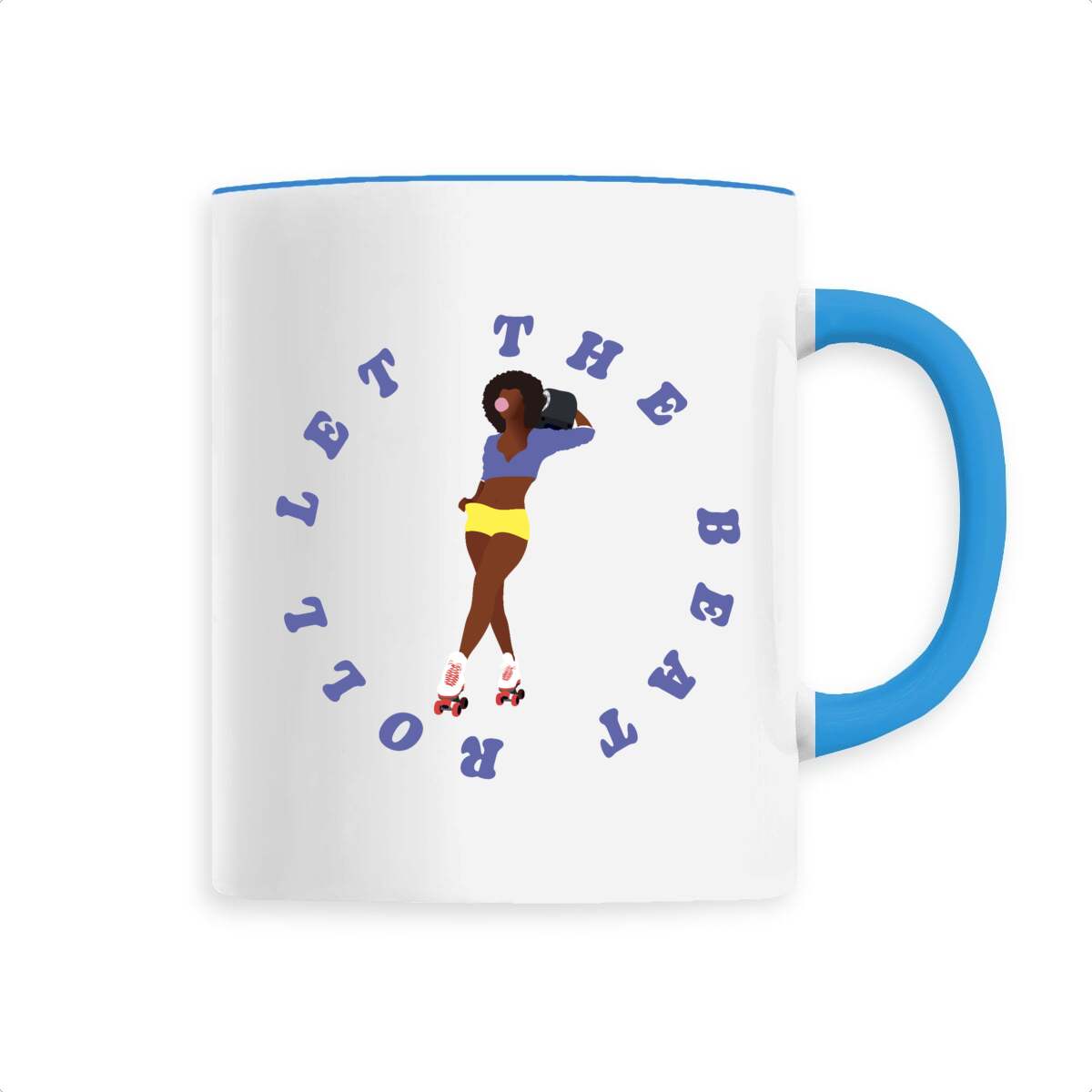 Mug céramique - Anse colorée - 330 ml - Let the beat roll