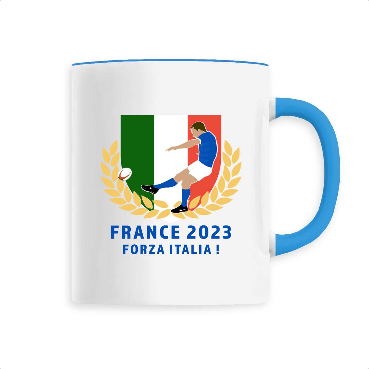 Mug céramique - Anse colorée - 330 ml - Italie