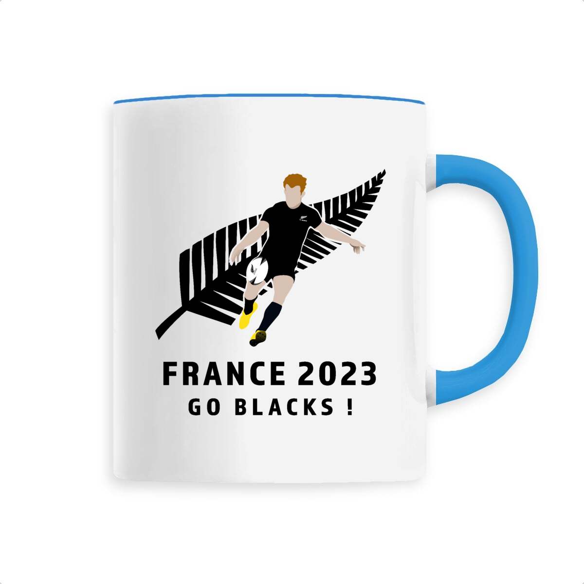 Mug céramique - Anse colorée - 330 ml - All blacks
