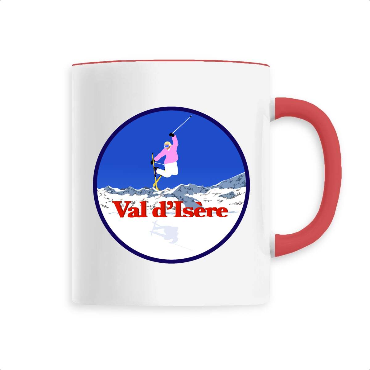 Mug céramique - Anse colorée - 330 ml - Val d'Isère Ski W