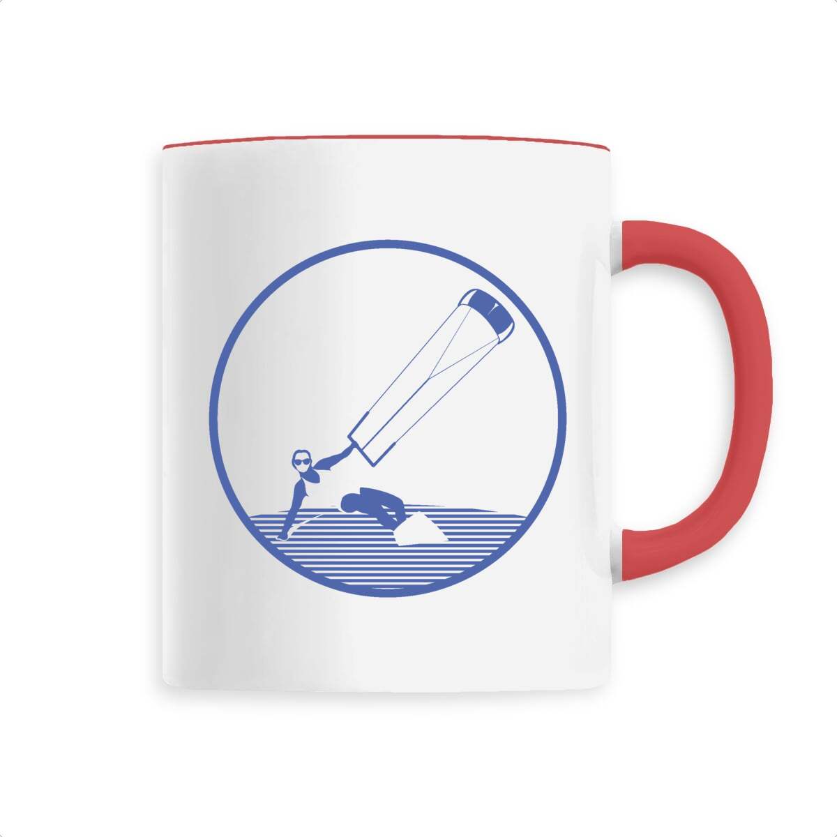 Mug céramique - Anse colorée - 330 ml - Kitesurf W
