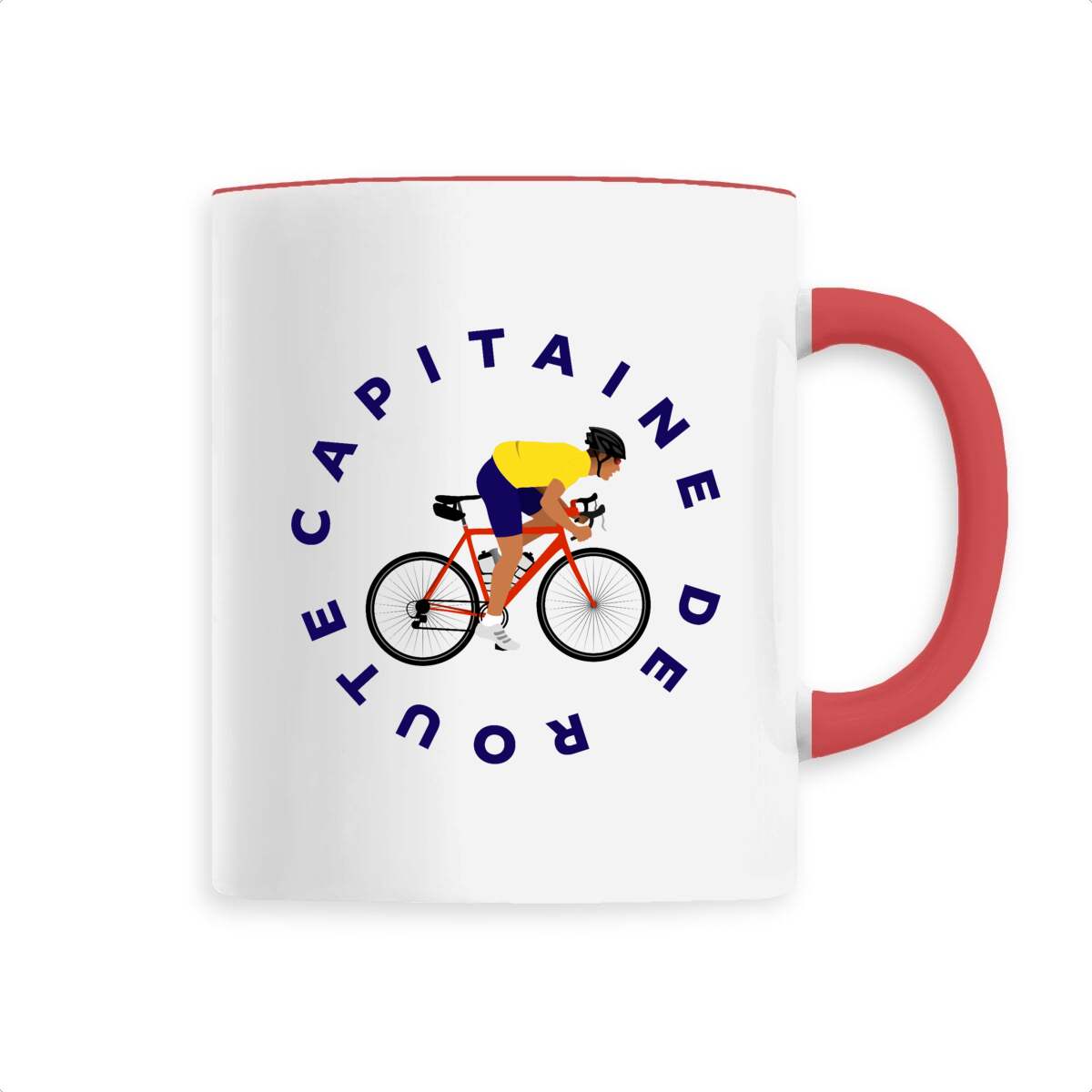 Mug céramique - Anse colorée - 330 ml - Vélo de course
