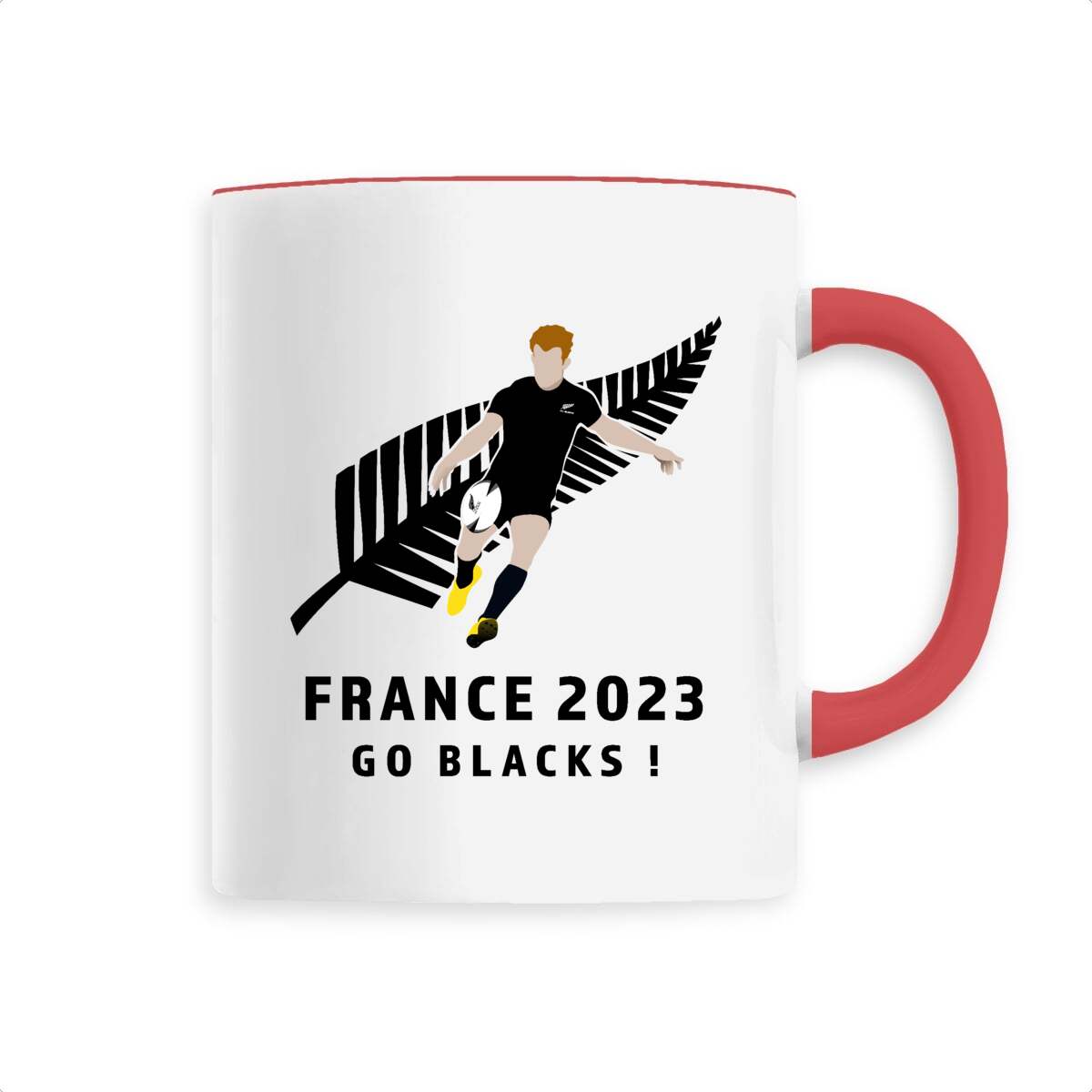 Mug céramique - Anse colorée - 330 ml - All blacks