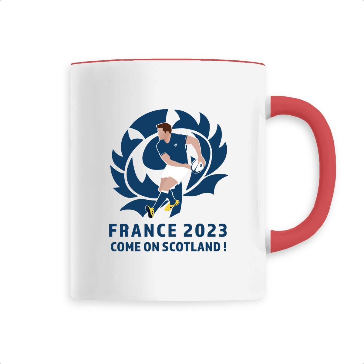 Mug céramique - Anse colorée - 330 ml - Ecosse