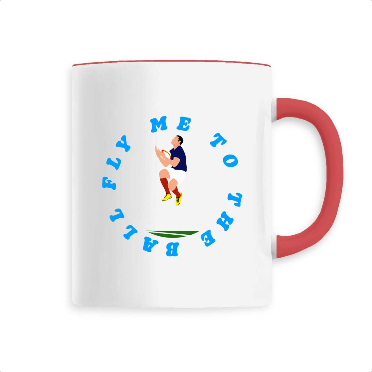 Mug céramique - Anse colorée - 330 ml - Fly me to the ball