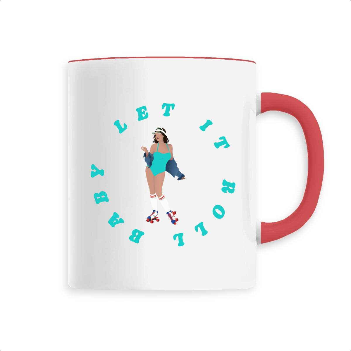 Mug céramique - Anse colorée - 330 ml - Let it roll baby